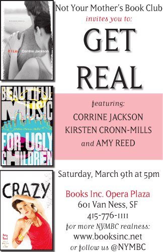 March 9th! Get Real with Contemporary YA authors Amy Reed, Corrine Jackson, and Kirstin Cronn-Mills